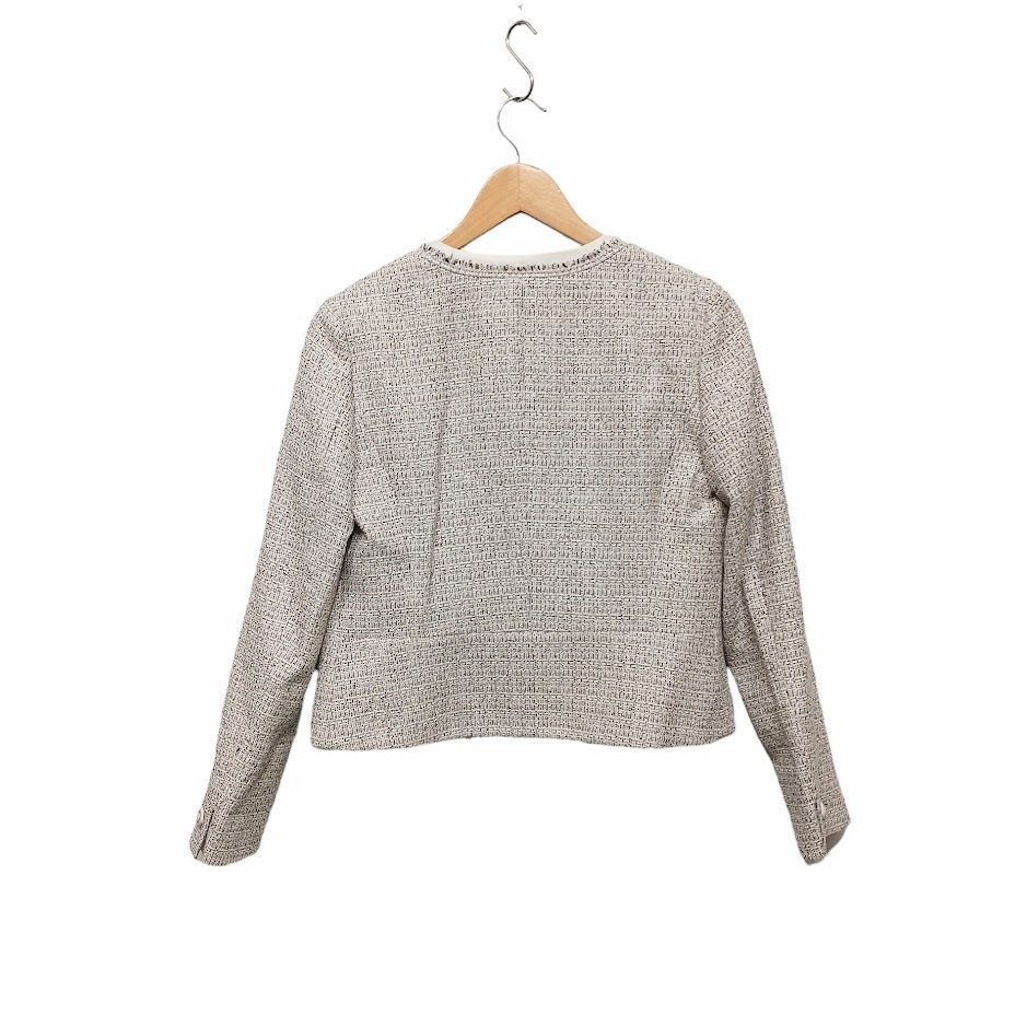 未使用品 美品 23区 ライトシャインツイード ノーカラー