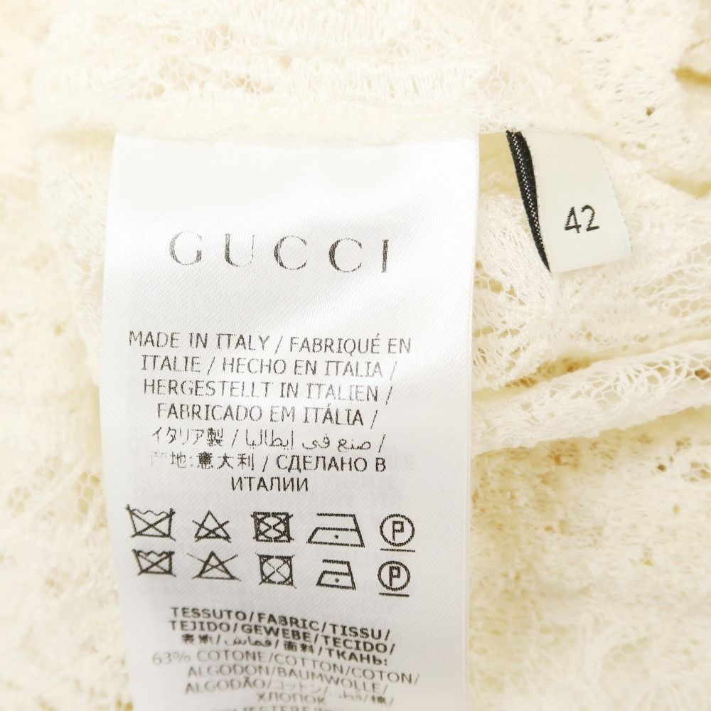 中古】グッチ GUCCI コットンポリエステル レース 長袖 ロング