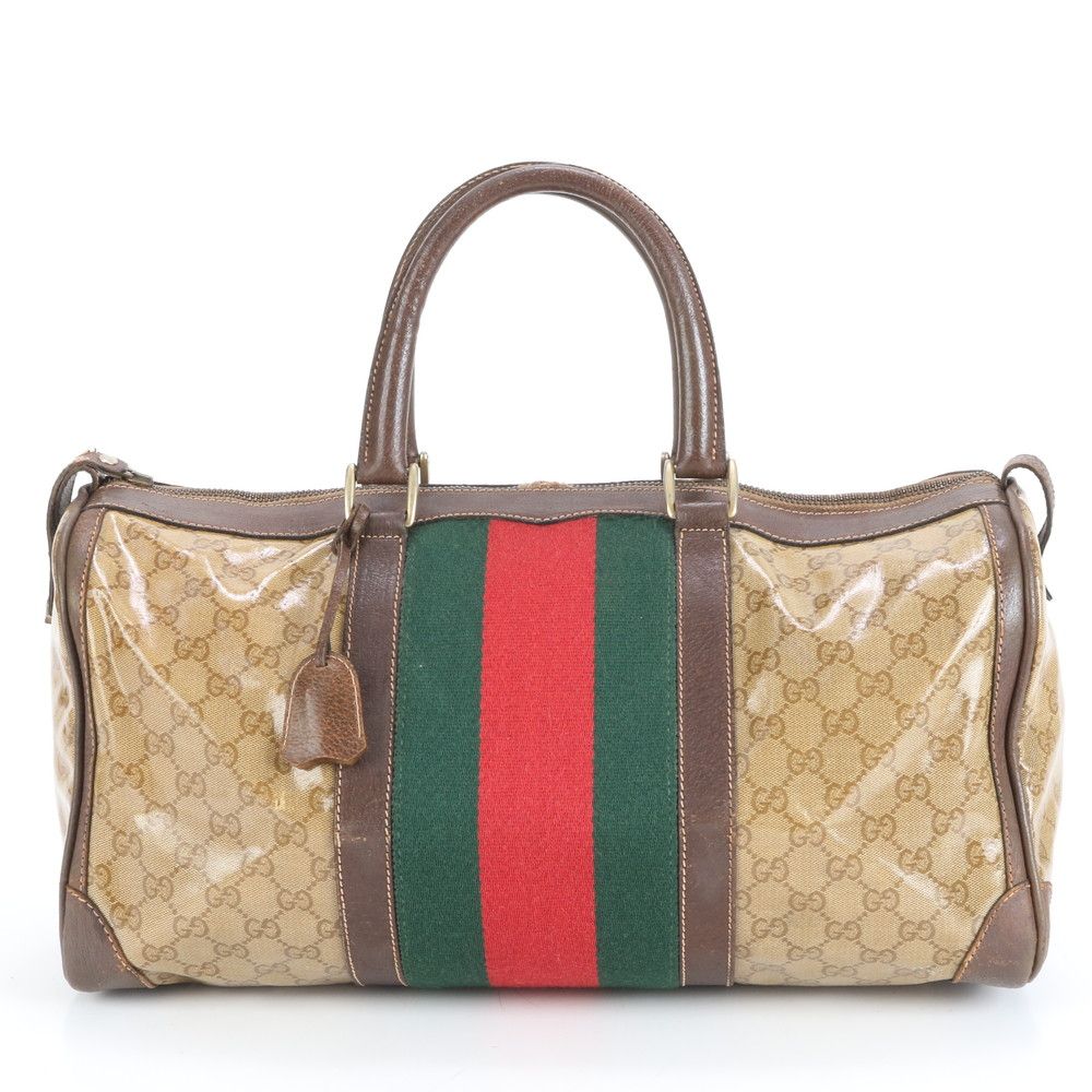 希少✨️グッチ ボストンバッグ GG柄 ヴィンテージ レザー 旅行 鍵付き 極 美品 鍵付 GUCCI グッチ オールドグッチ ヴィンテージ