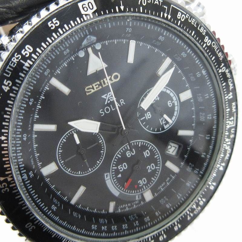 セイコー SEIKO プロスペックス PROSPEX 腕時計 アナログ ソーラー クロノグラフ デイト V192-0AA0 黒 ブラック ウォッチ  □SM3 - メルカリ