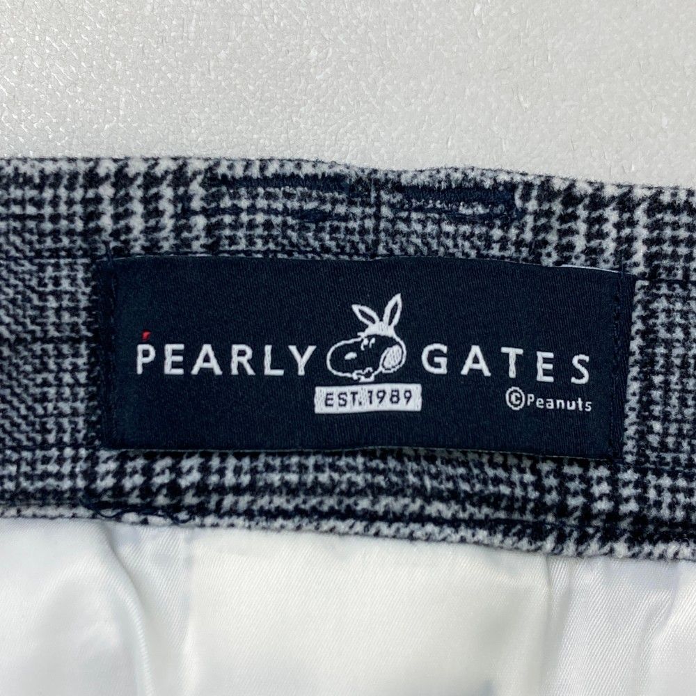 サイズ：1 PEARLY GATES パーリーゲイツ ×PEANUTS スカート チェック柄 ブラック系 [240101448773] ゴルフウェア レディース ストスト サイズ：1 PEARLY GATES パーリーゲイツ ×PEANUTS スカート