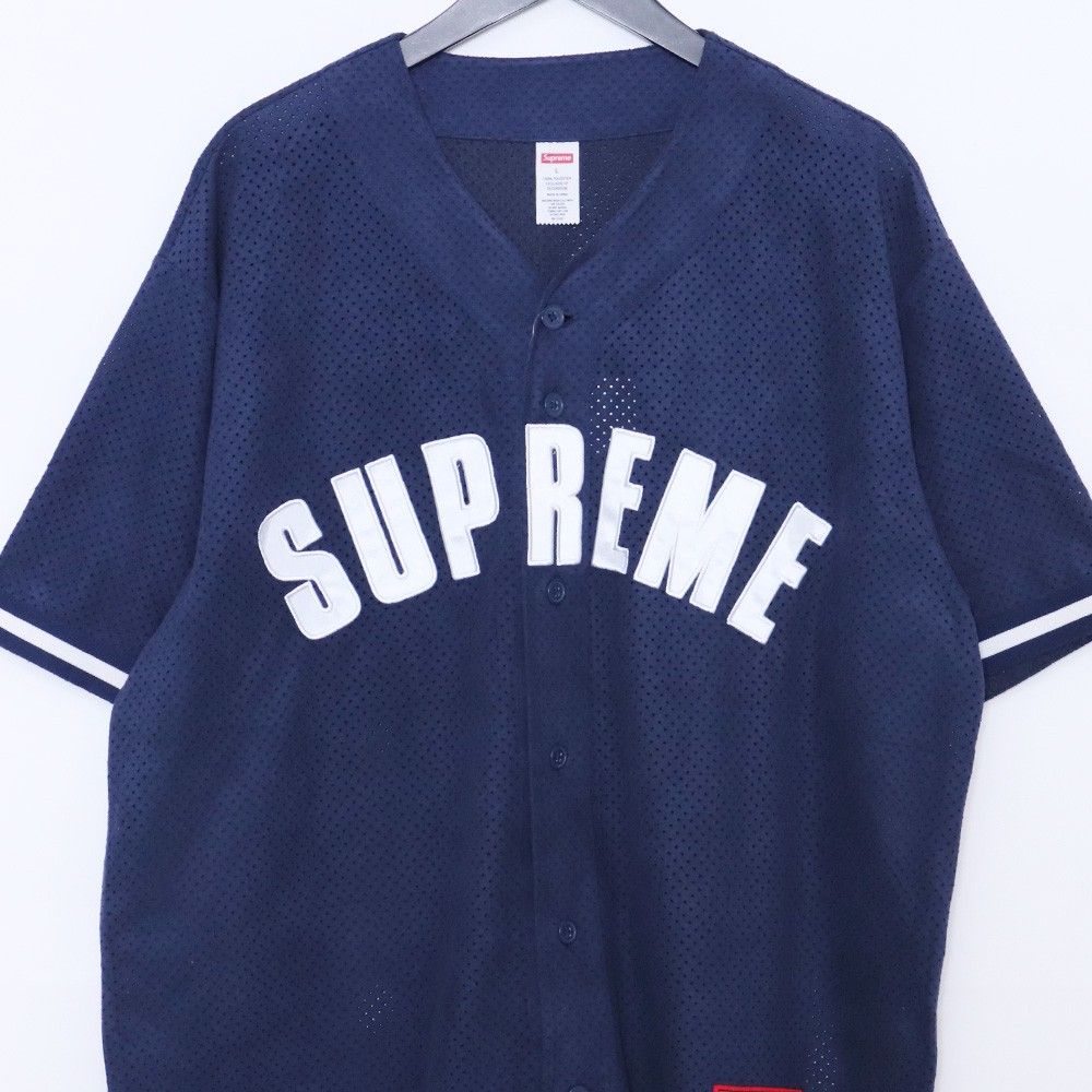 Supreme Ultrasuede Mesh ベースボールシャツMネイビー Supreme Ultrasuede Mesh Baseball Jersey Navy Men's - SS24 - US