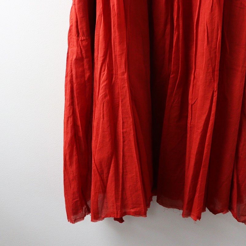 コットンローン切替ギャザーロングワンピース 40