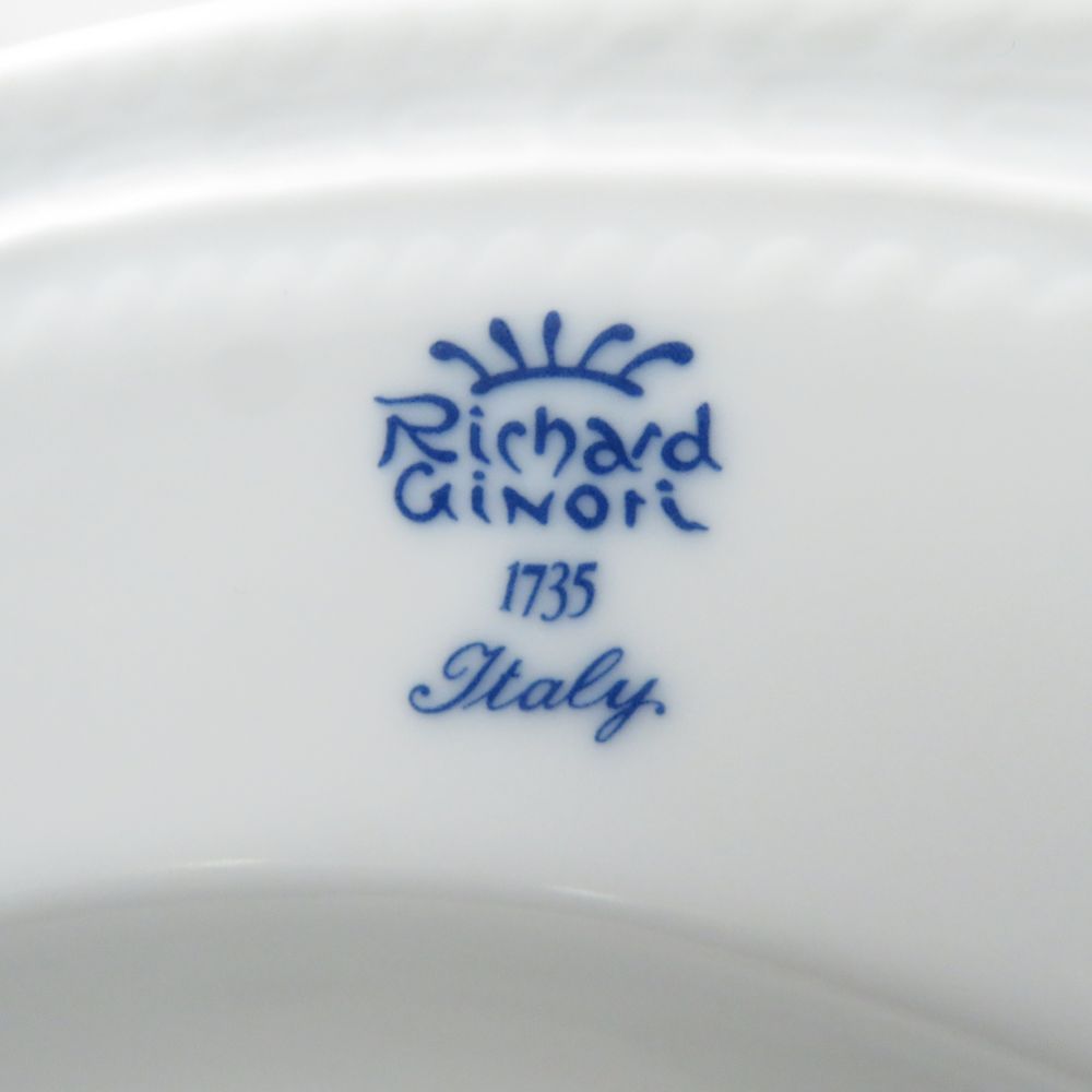 美品 Richard Ginori リチャードジノリ ボンジョルノブルーロゴ 深皿 2