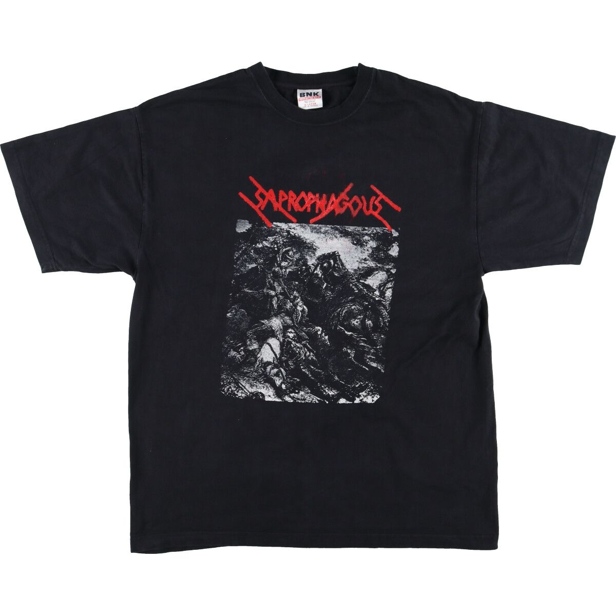 古着 BNK SAPROPHAGOUS 両面プリント バンドTシャツ バンT メンズXL/eaa436267