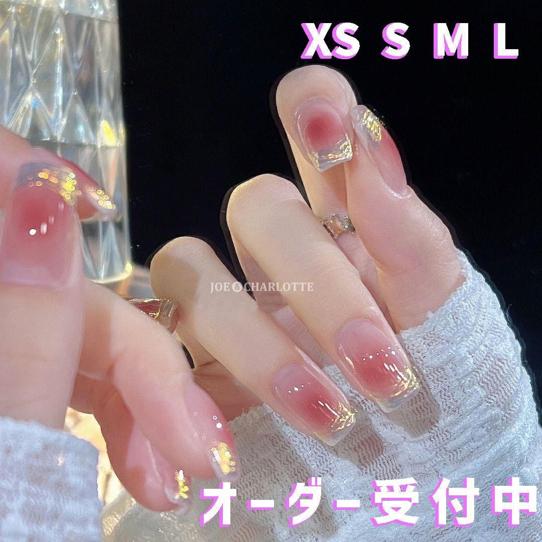 ネイル ネイルチップオーダー チークネイル ワンホン キラキラ