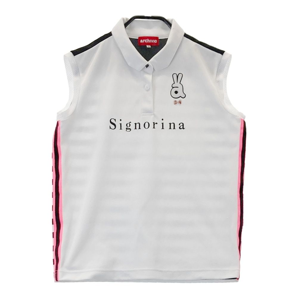 サイズ：38 ARCHIVIO アルチビオ ノースリーブ ポロシャツ ボーダー柄