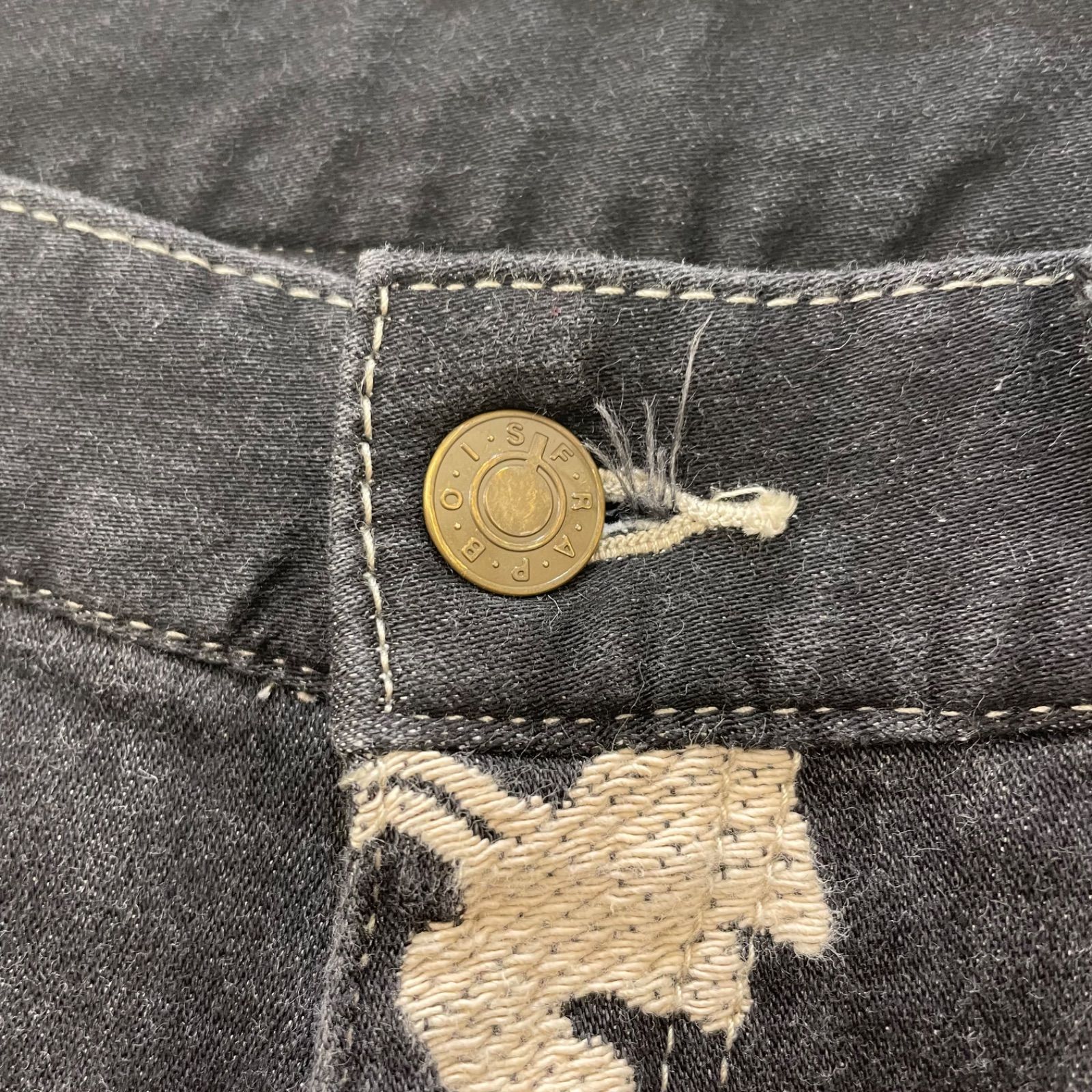 FRAPBOIS フラボア デニットジャガードサルエルパンツ デニムパンツ 2 インディゴ アニマル刺繍 ストレッチ素材 メンズ recollect有明ガーデン店 52 NO.00620Y T