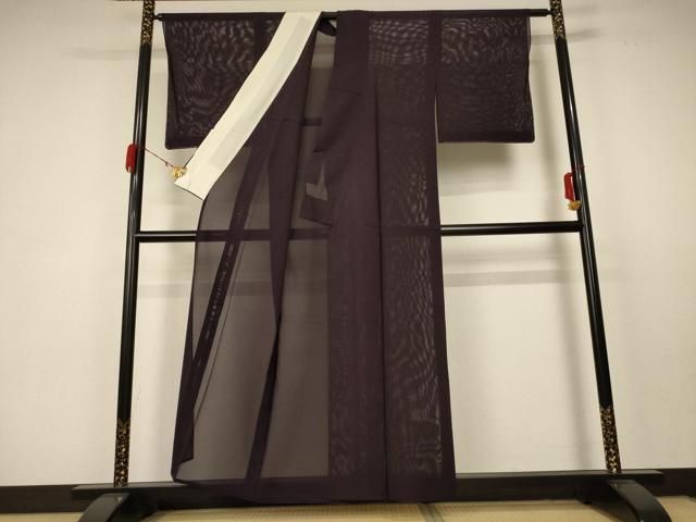 平和屋着物 夏物 色無地 絽 黒紅色 正絹 AABC1865jd