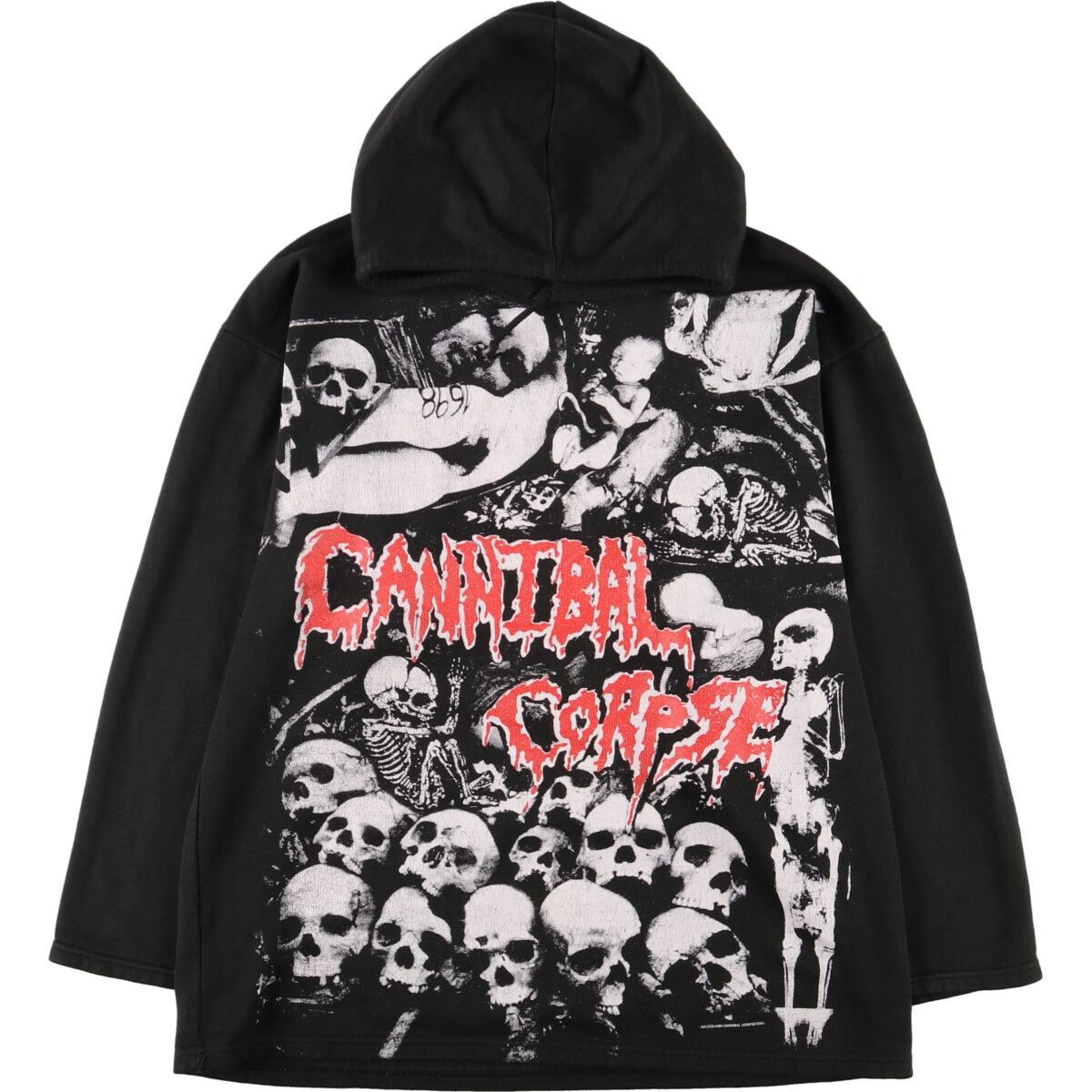 古着 CANNIBAL CORPSE カンニバルコープス 両面プリント バンド スウェットプルオーバーパーカー メンズM/eaa372252