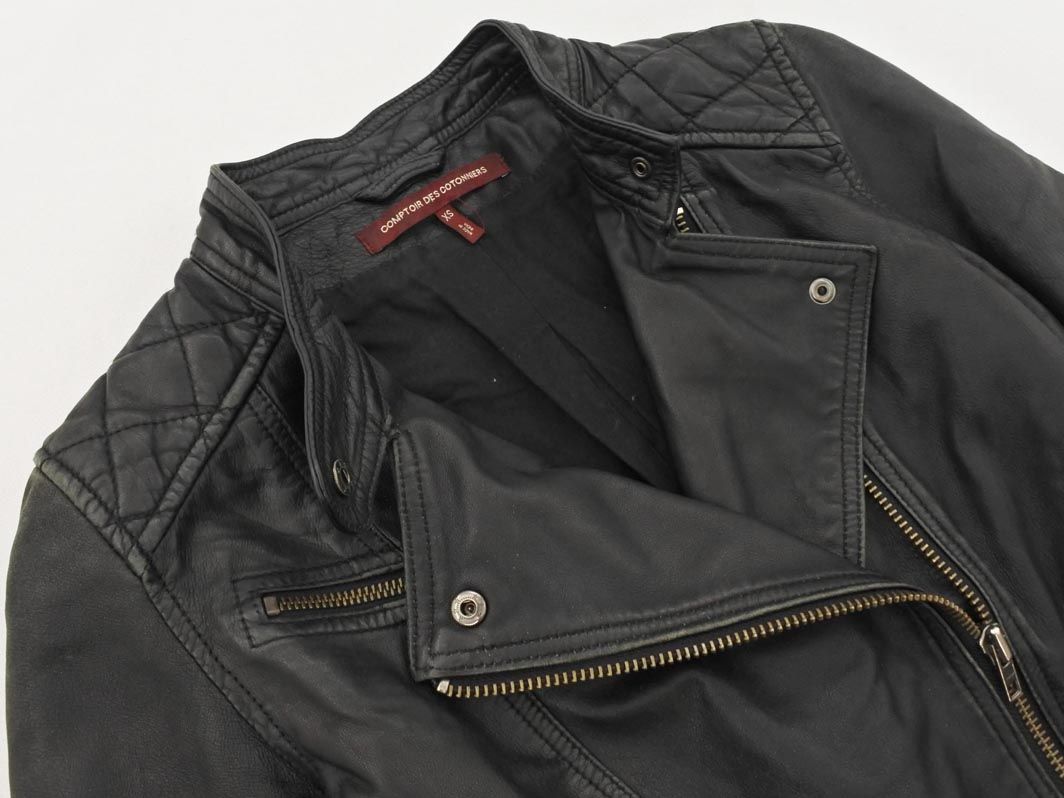 コントワーデコトニエ ノーカラー　革ジャン　ライダース　ジャケット　Sサイズ COMPTOIR DES COTONNIERS コントワーデコトニエ 羊革 ライダース