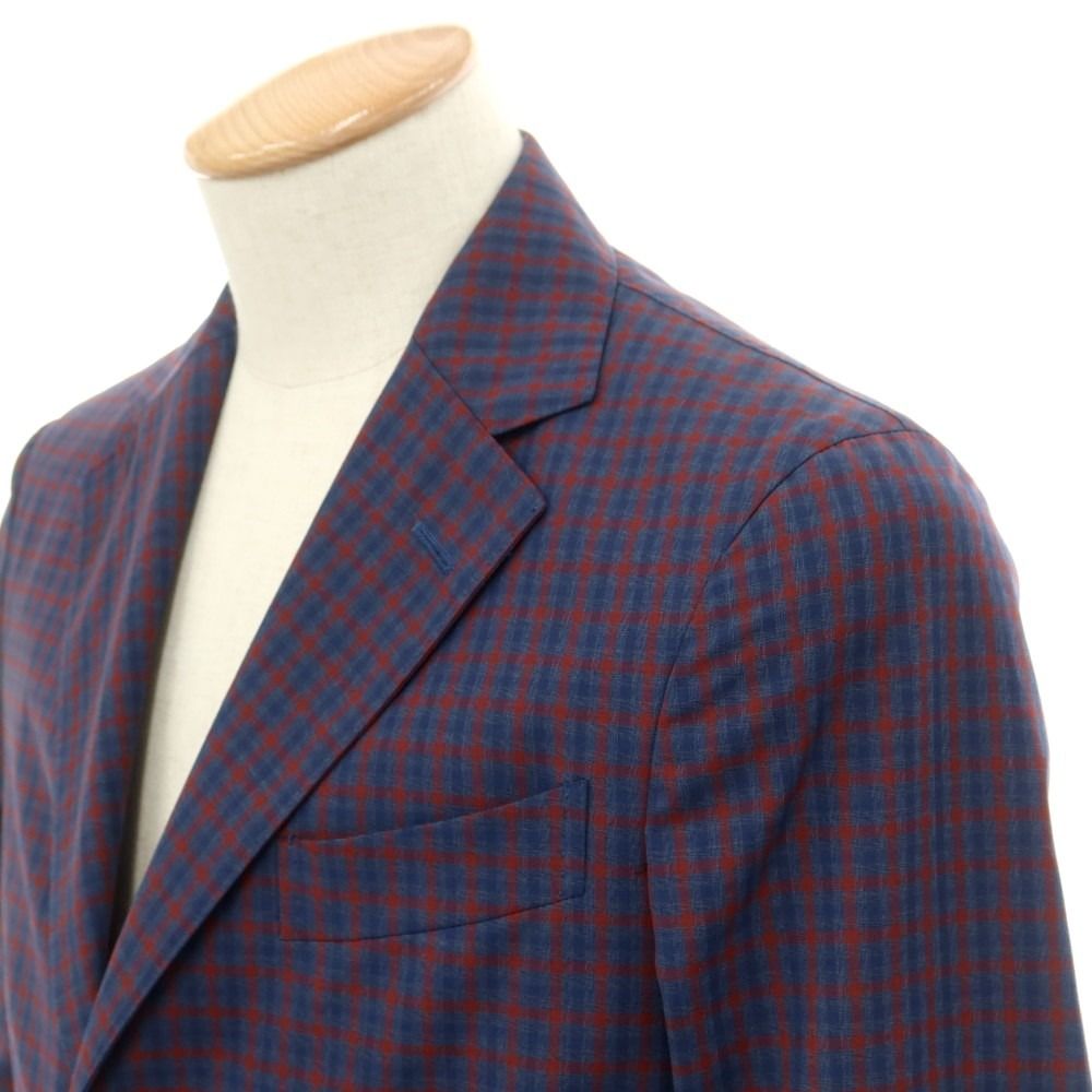 BOGLIOLI ネイビーチェック テーラードジャケット 春夏用 BOGLIOLI ネイビーチェック テーラードジャケット 春夏用