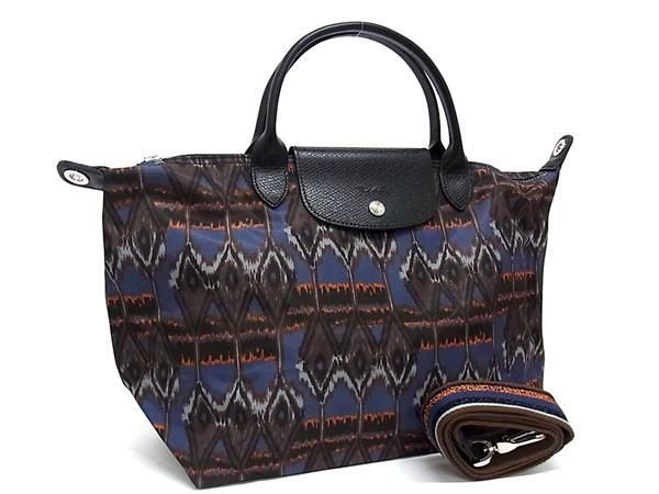 ■新品■未使用■ LONGCHAMP ロンシャン ルプリアージュ ネオ ナイロン 2WAY ハンドバッグ ショルダー ネイビー系×ブラウン系 AS6184 □新品□未使用□ LONGCHAMP ロンシャン ルプリアージュ ネオ ナイロン