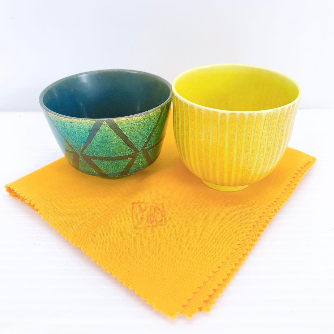 クラシックな 小野 珀子 釉裏金彩 ぐい呑 共箱 栞 本物保証 アンティーク 伝統工芸 叶える