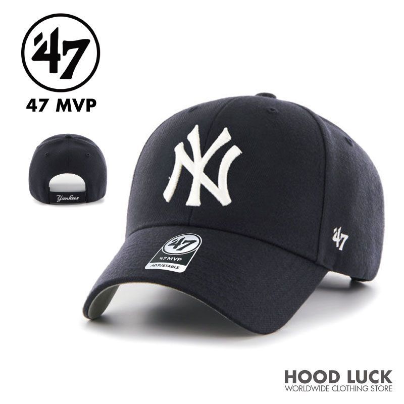 47 MVP キャップ NY NYネイビー×ホワイト ヤンキース ドジャース フォーティーセブン B系 ローライダー HIP HOP ストリート ファッション メンズ レディース ダンス 衣装