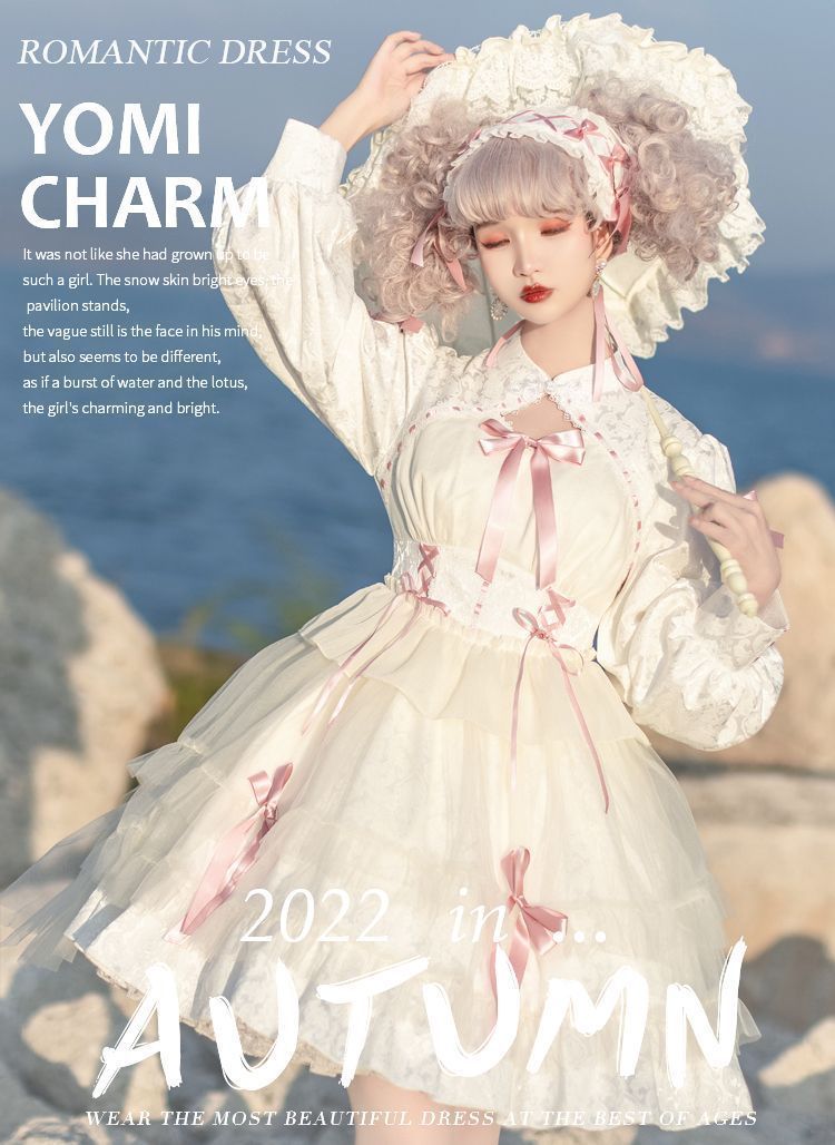 小鳥のワンピース/ピンク/ジャンパースカート/ロマンティック/甘ロリ/キャスキッドソン風/夏むき【送料無料】 ロリータ ワンピース ゴスロリ ロリータ服 膝丈 ミドル丈