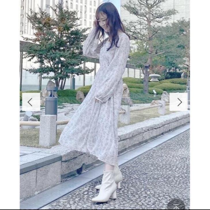 マーキュリーデュオ】未使用品♡ウエストリボン付き花柄ワンピース  