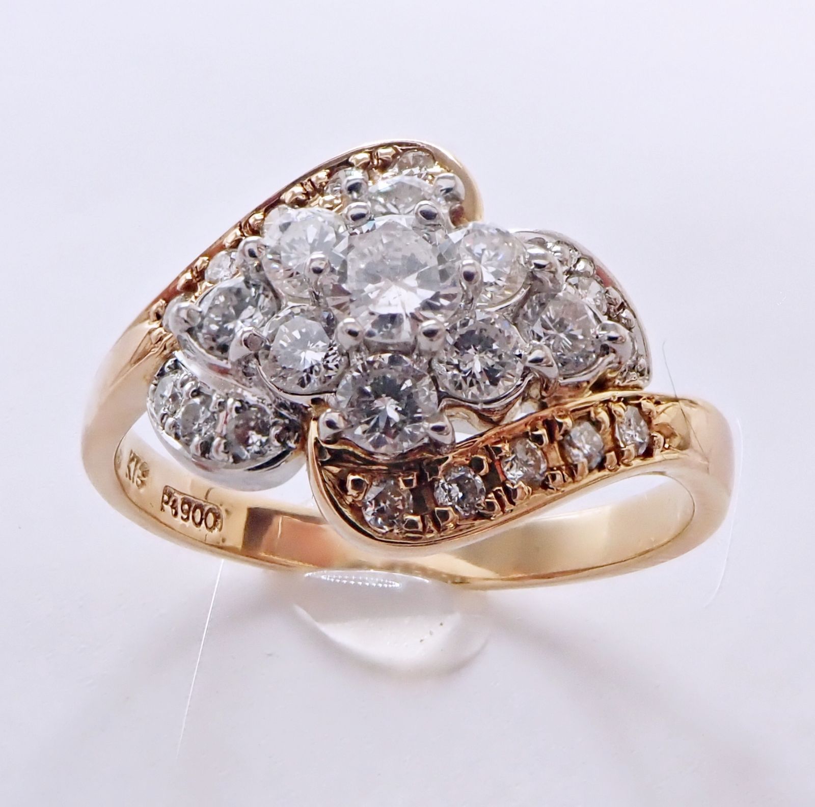 K18Pt900 1カラットダイヤモンドリング 大人の素敵 1カラット