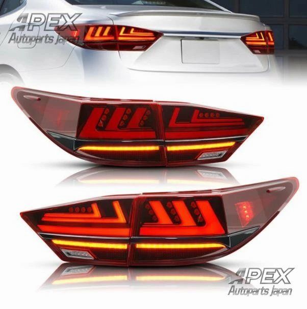 レクサス ES ES300 2012- 2018年 高品質 テールライト LEDシーケン 流れるシャルウィンカー 外装カスタム