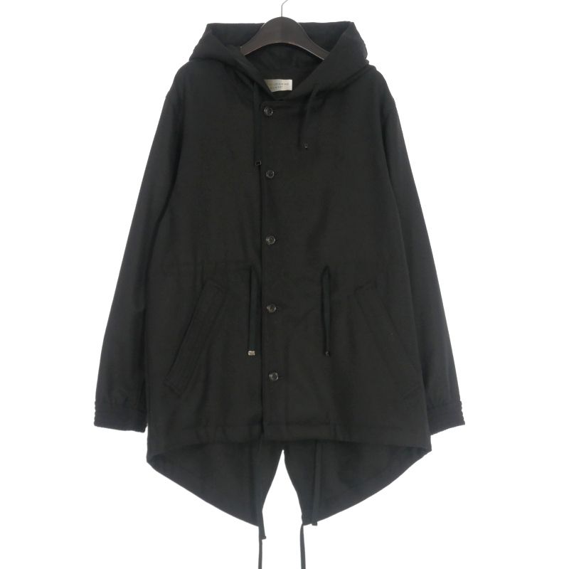 ダイエットブッチャースリムスキン DIET BUTCHER SLIM SKIN × MIDWEST ウール フーデッドジャケット コート ブラック 黒