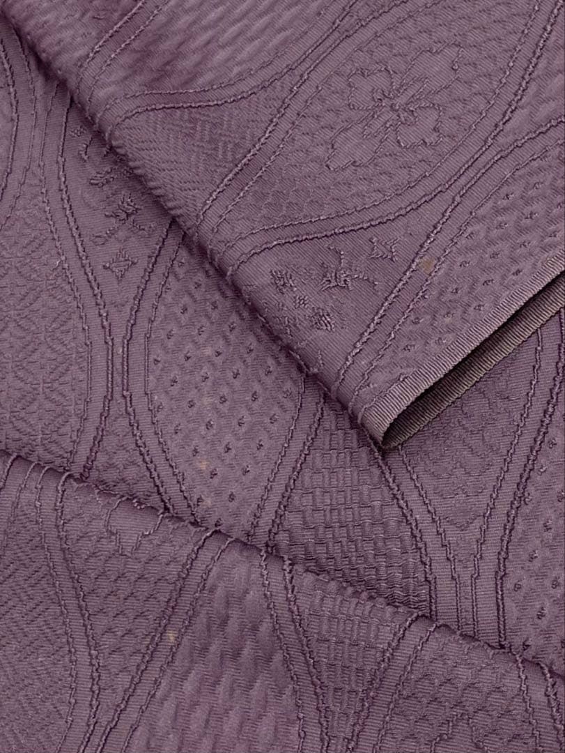 コート地 ふくれ織 紋意匠 葡萄鼠色 正絹 反物 - メルカリ