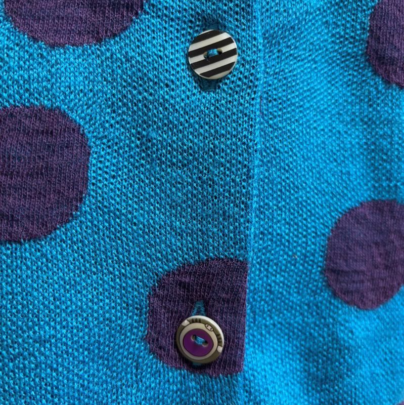 【アルベロベロ】ドット柄長袖カーディガン ALBEROBELLO（アルベロベロ） レディース カーディガン 長袖 ニット