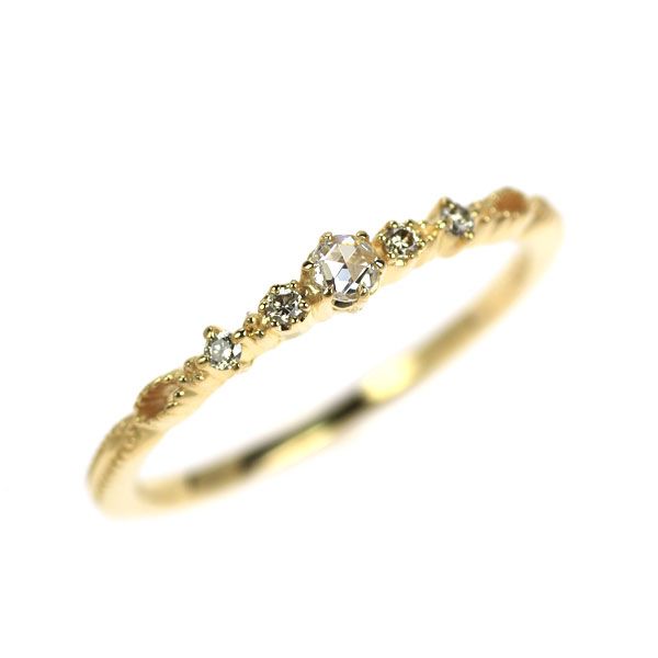 agete アガット リング 指輪 K10/ダイヤモンド0.04ct 11号