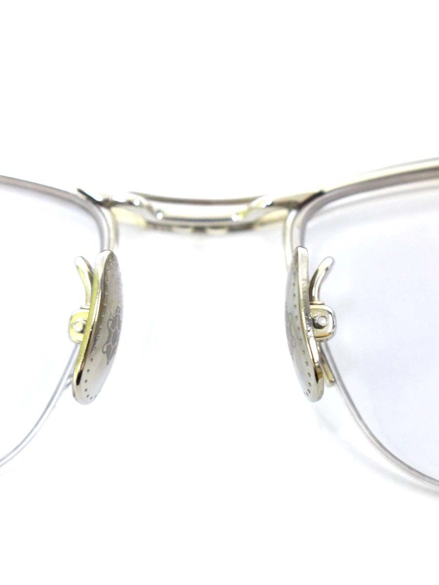 フォーナインズ M-31 メガネ 透明/シルバー コンビフレーム ハーフリム