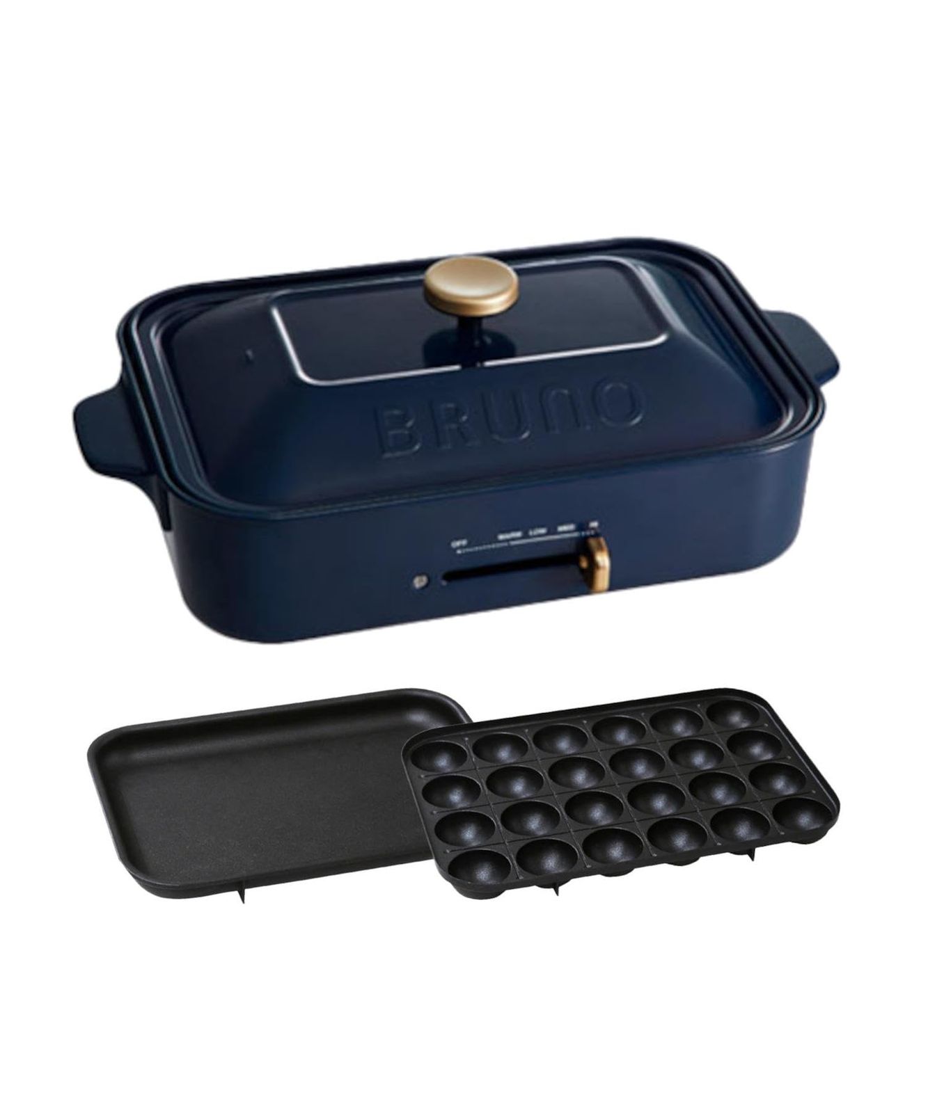 BRUNO ブルーノ コンパクトホットプレート 本体 プレート2種(たこ焼き