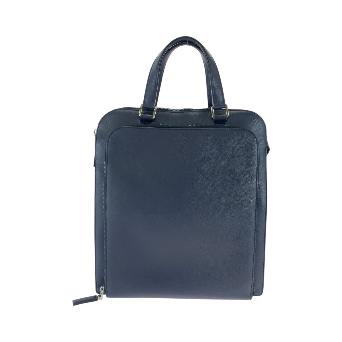 専用【PRADA】ビジネスバッグ　三角ロゴプレート　サフィアーノレザー　ネイビー 美品 プラダ 三角ロゴ ビジネスバッグ 裏地総柄 サフィアーノ