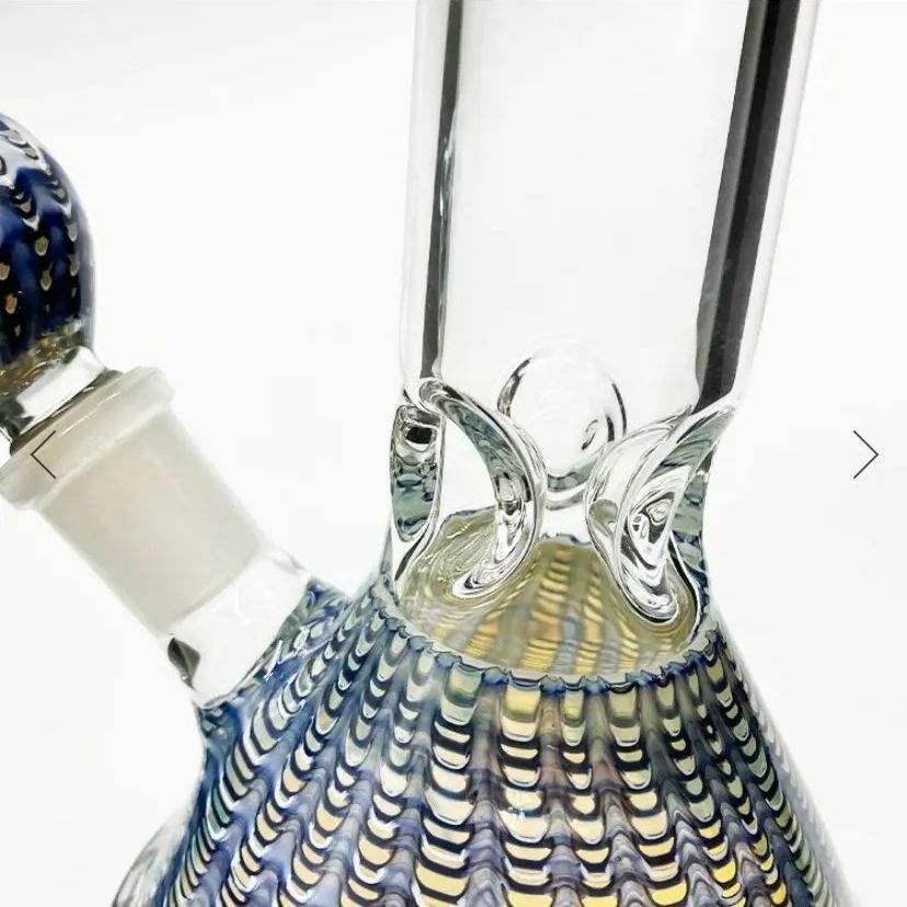 8インチ オリエンタル ガラスボング 人気 カラー：BLUE GRAY ZiPPY