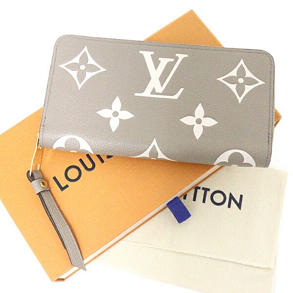 LOUIS VUITTON 移れる ルイヴィトン M69794 モノグラムアンプラント ジッピー・ウォレット ラウンドファスナー 長財布  モノグラムアンプラントレザー レディース トゥルトレール クレーム ベージュ 【中古】