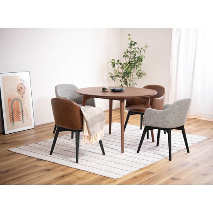 ダイニングチェア グレー 脚ブラック カラメリシリーズ 北欧 東谷 KRM-011GYB 家具 代引き不可 完成品