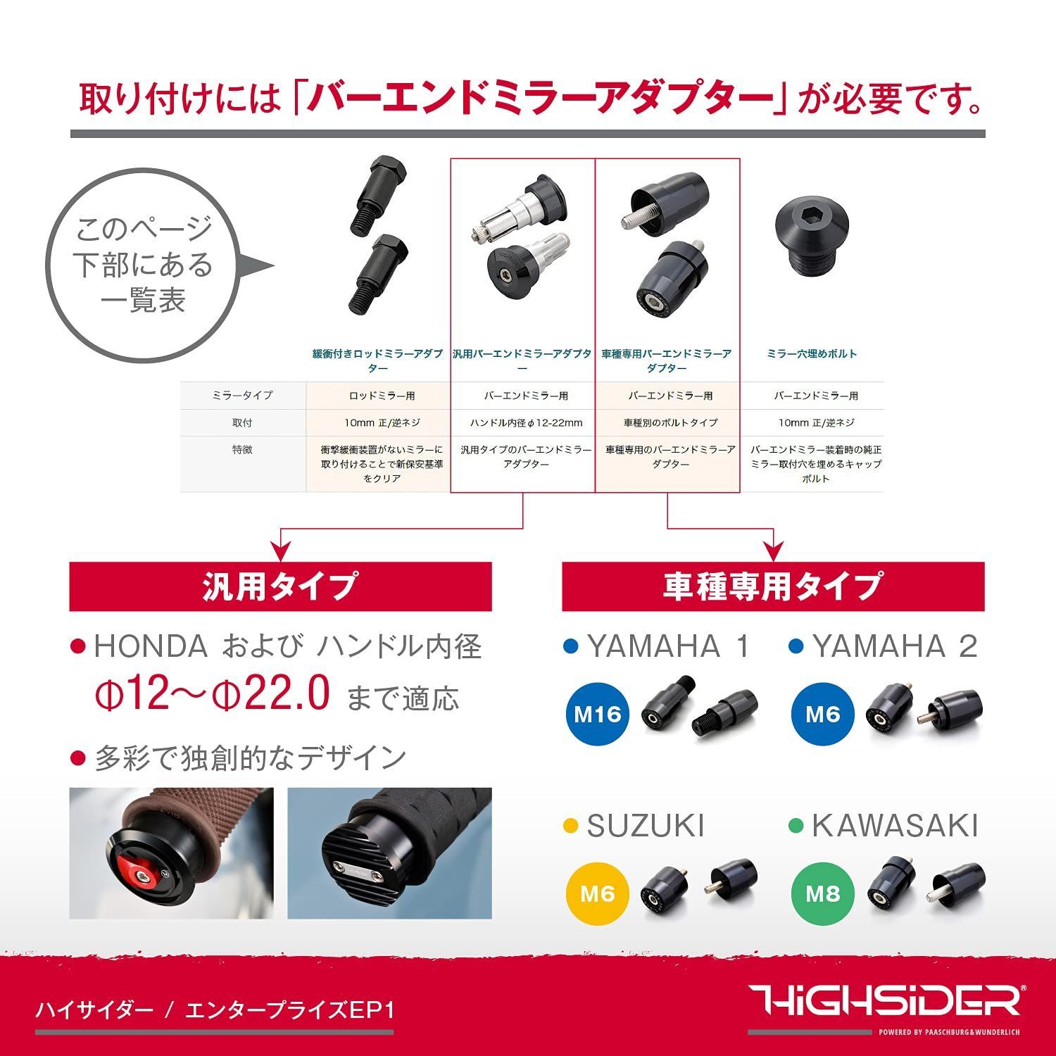ハイサイダー バイク用