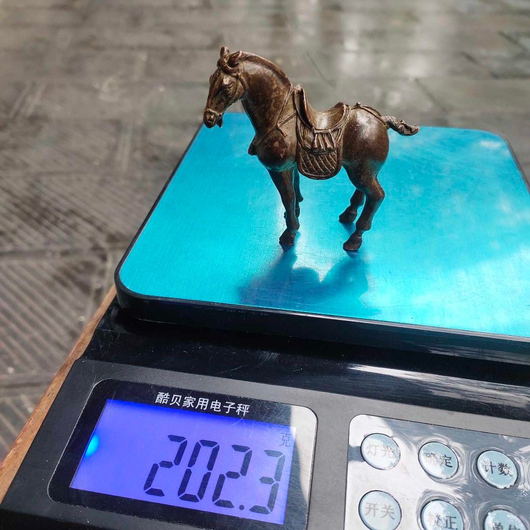 銅製 唐馬 置物 書道具 文房具 動物装飾 装飾品 工芸品 美術品