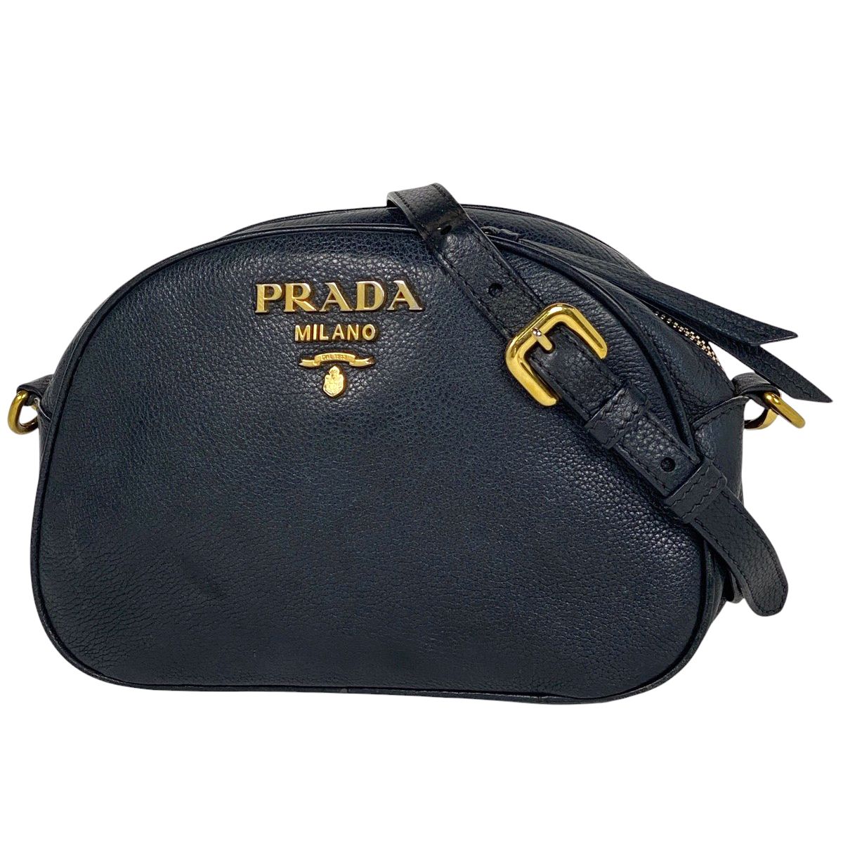 プラダ PRADA ロゴ ショルダーバッグ 斜め掛け ショルダーバッグ レザー ネイビー レディース