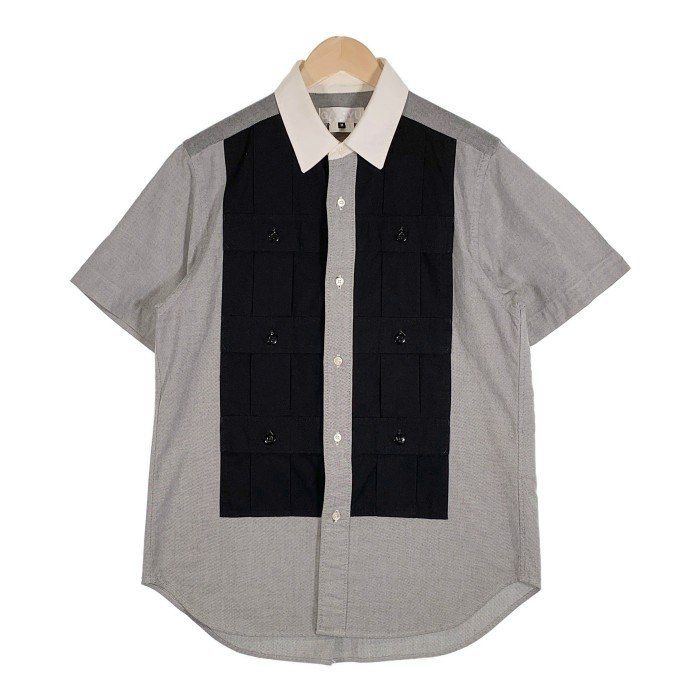 GANRYU ガンリュウ 17SS 6-Pocket S/S Shirt 6ポケット ショートスリーブシャツ グレー ブラック ES-B013 Size M GANRYU ガンリュウ 17SS 6-Pocket S/S Shirt 6ポケット ショート