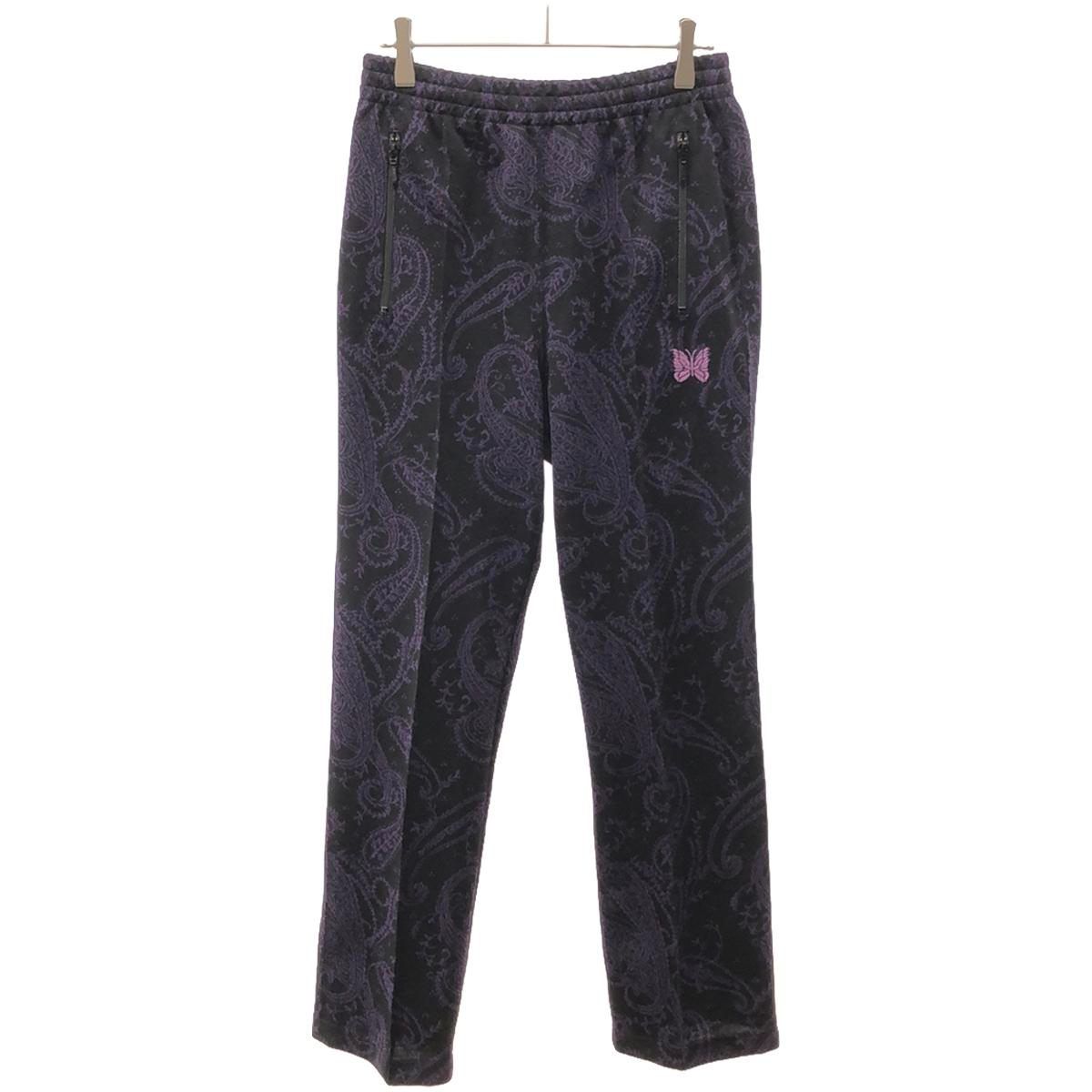 Needles ニードルズ 22AW LOFTMAN別注 Track Pant Poly JQ ジャガードトラックパンツ LQ474 ブラック  パープル XS - メルカリ