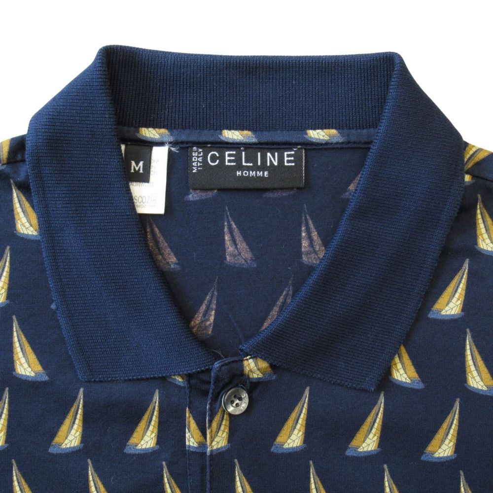 美品 セリーヌ CELINE 総柄 ポロシャツ カットソー 半袖
