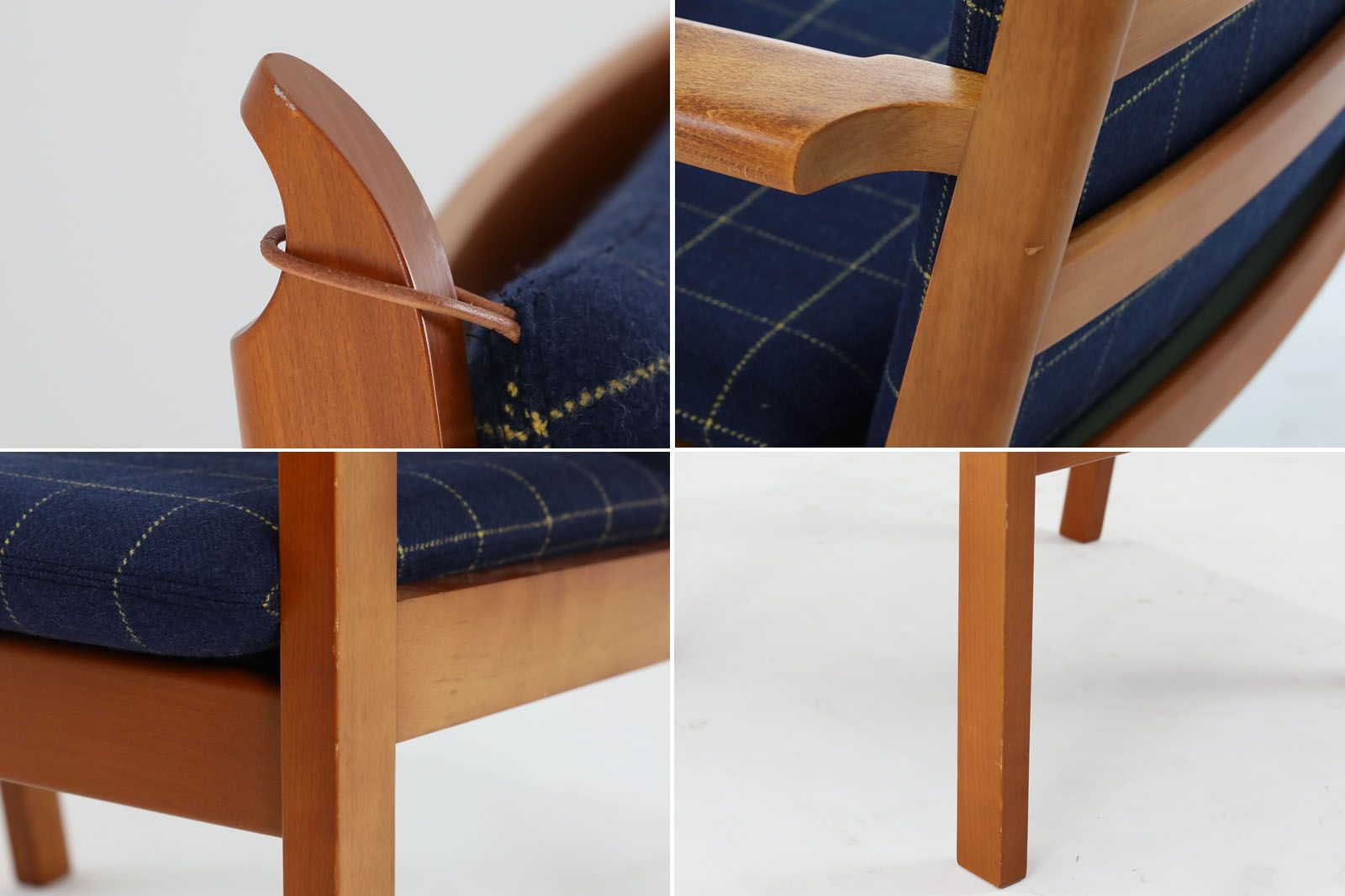 北欧家具ビンテージ GE284 ハイバックソファ ビーチ材 Hans J