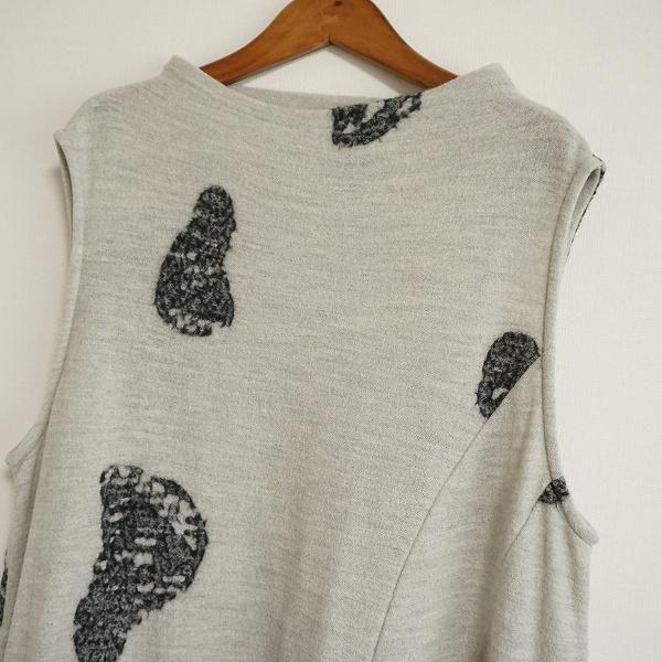 wnc 慈雨 センソユニコ チュニック 40 グレー 黒 ノースリーブ 柄