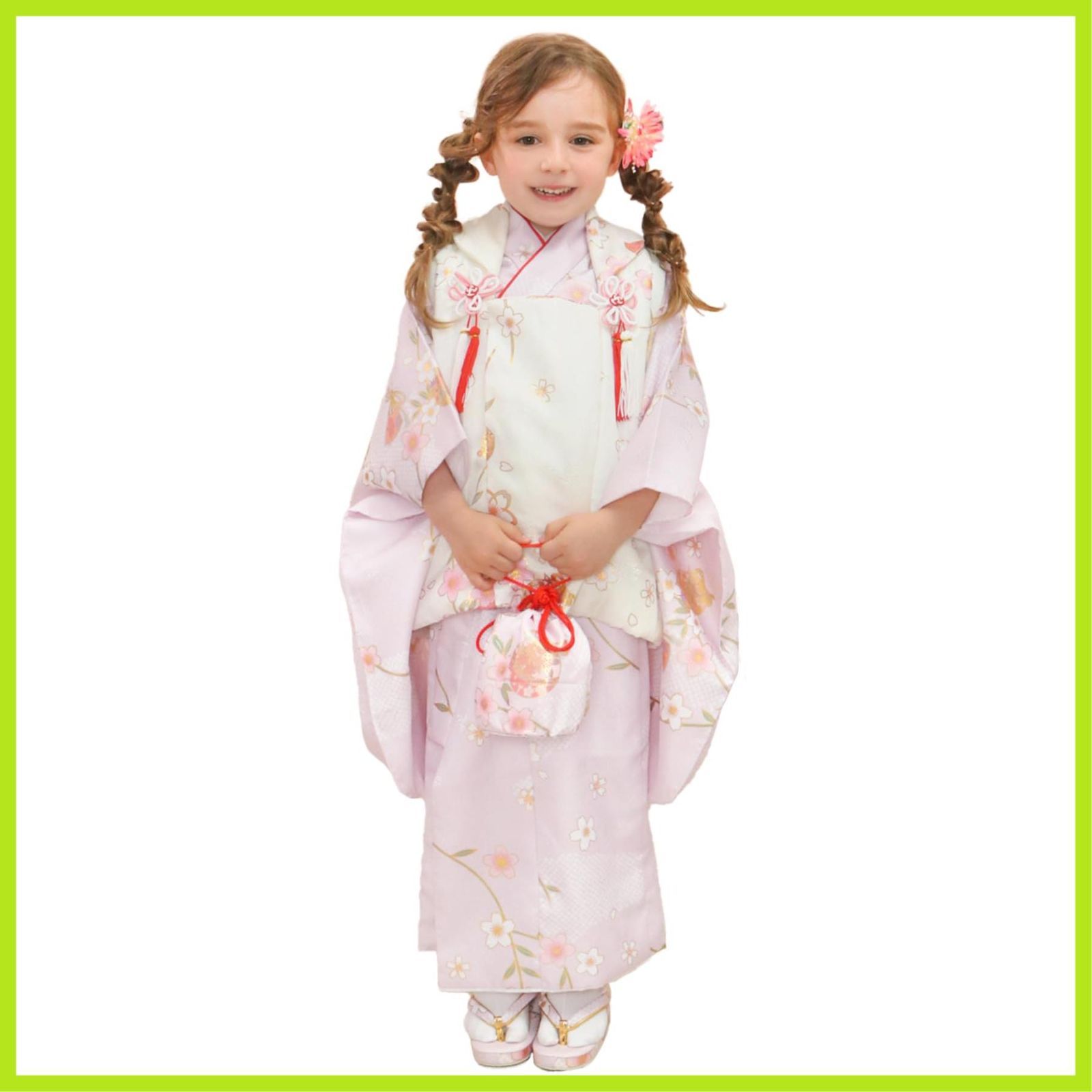 セット 被布 着物 小物 女の子 フルセット 3歳 753 七五三 くすみ