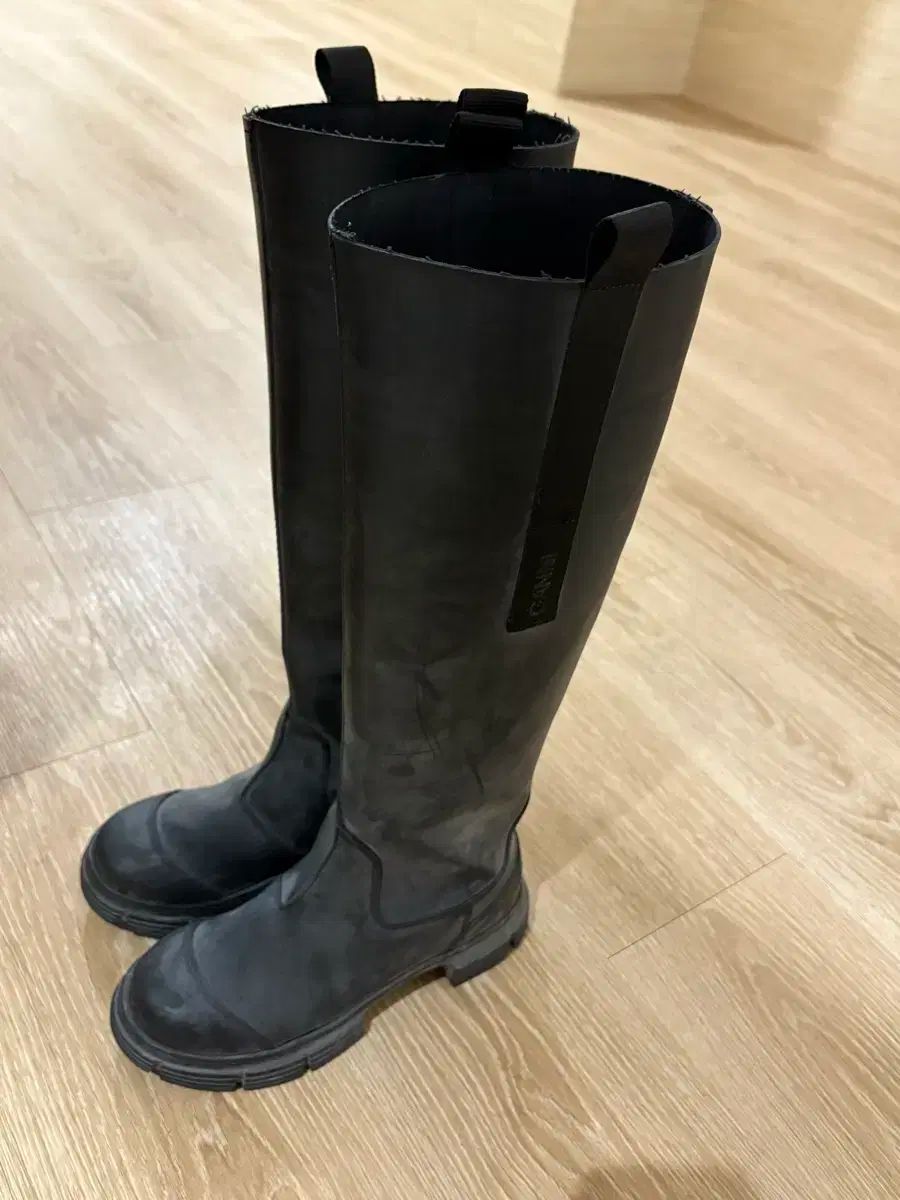 GANNI 黒 ロング ラバー ブーツ セール】 GANNI Recycled Rubber ロングブーツ （ブーツ（ロング