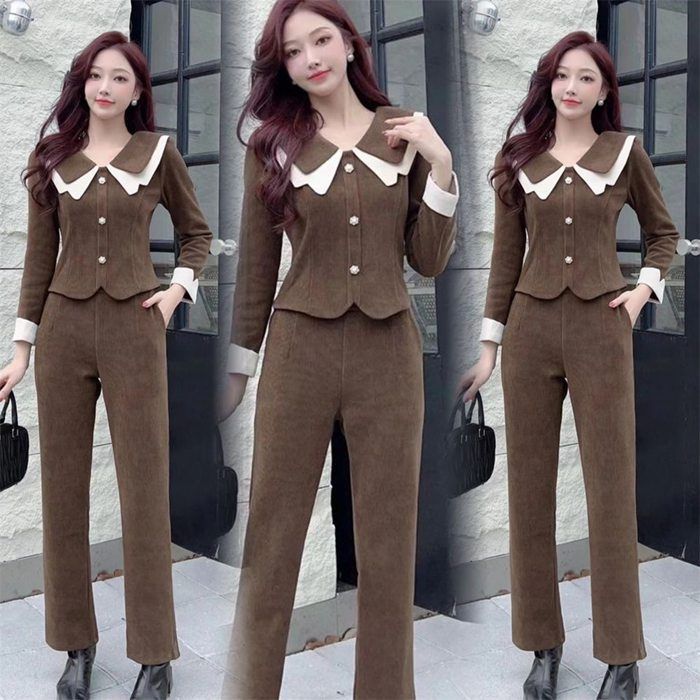 セットアップ レディース ワイドパンツブレザー 秋 冬 卒業式 服 母 50