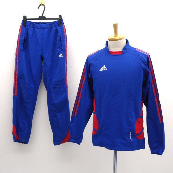 adidas / アディダス セットアップ/プルオーバー/パンツブルー×レッド/サイズM JD1042 【メンズ/MEN/男性/ボーイズ/紳士】 メンズファッション【中古】 