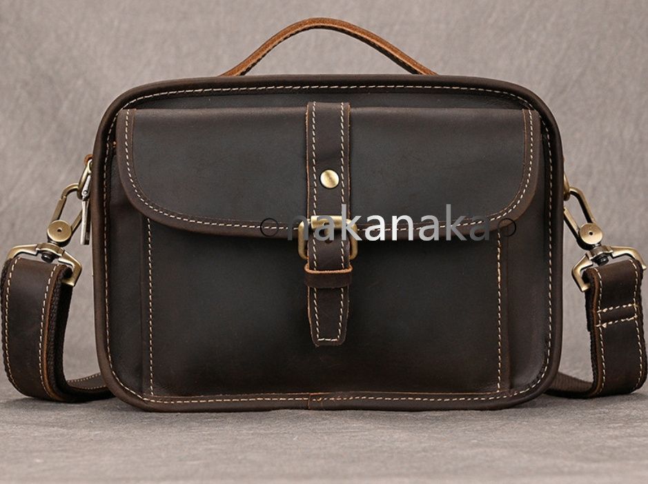 クラッグレザー レトロ風 メンズ ショルダーバッグ | メッセンジャーバッグ