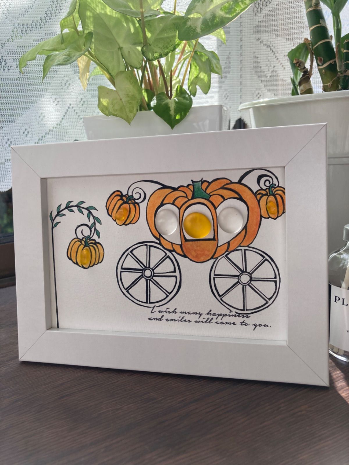 メルカリshops シーグラスアート かぼちゃの馬車