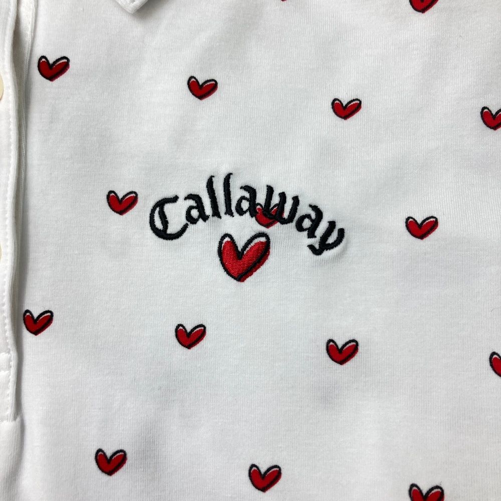 Callaway ポロシャツ ハート柄 ホワイト Mサイズ サイズ：M CALLAWAY キャロウェイ 2023年モデル 半袖ポロシャツ ハート