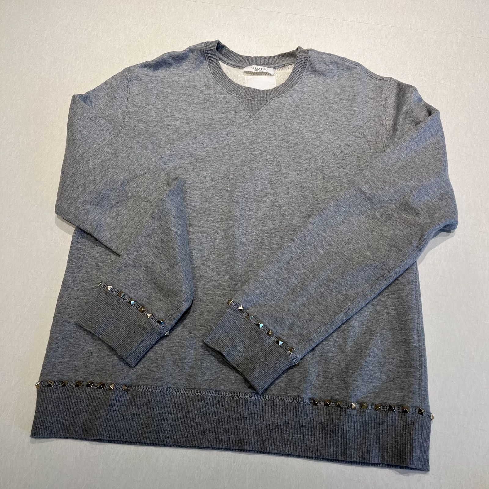 美品】VALENTINO ヴァレンティノ スタッズ スウェット グレー アン 