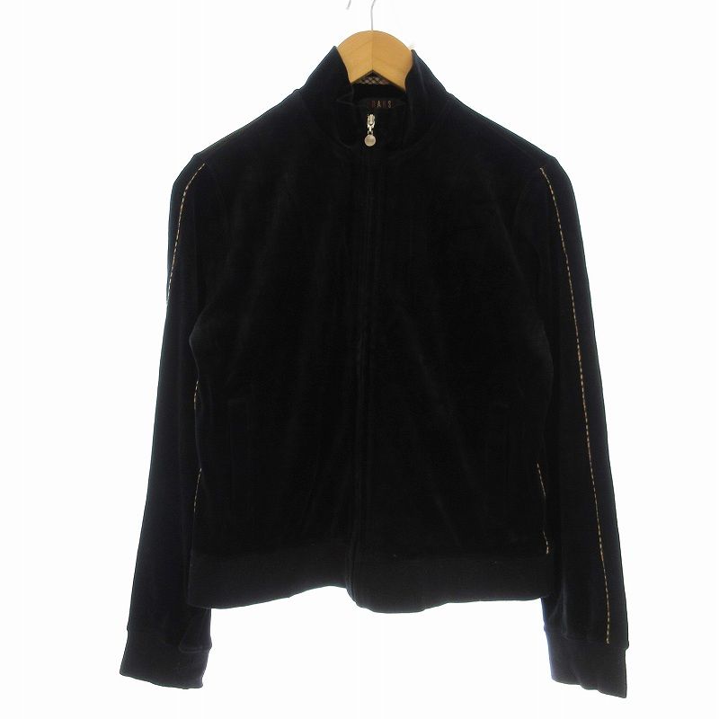 DAKS ベロア ジャケット ダックス DAKS GOLF ジャケット ブルゾン ベロア M 黒 ブラック